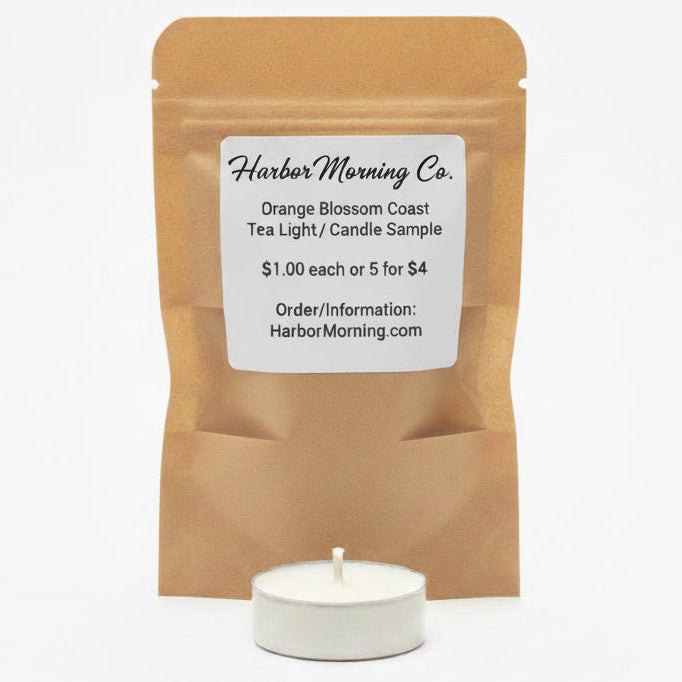Orange Blossom Coast tealight candle by Harbor Morning Co.