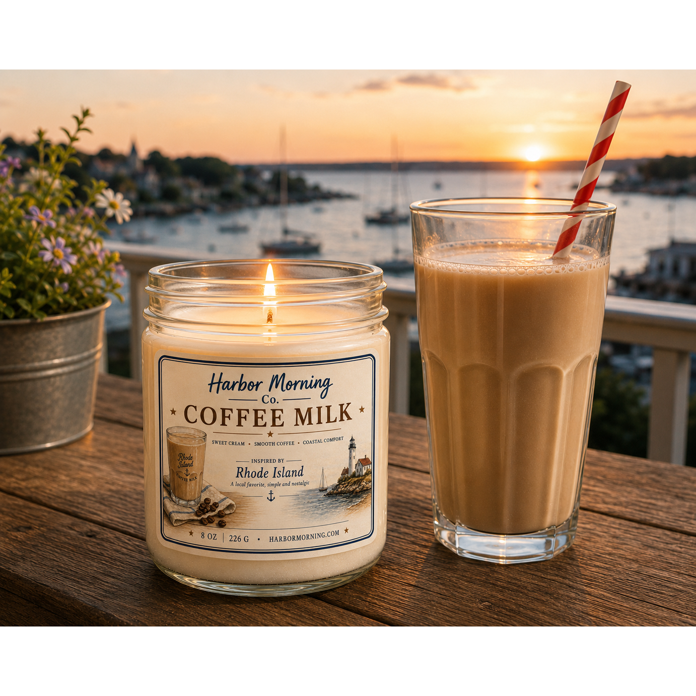 Coffee Milk hand-poured soy candle by Harbor Morning Co.