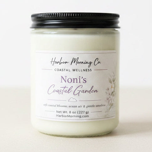 Noni's Coastal Garden 4 oz soy candle by Harbor Morning Co.