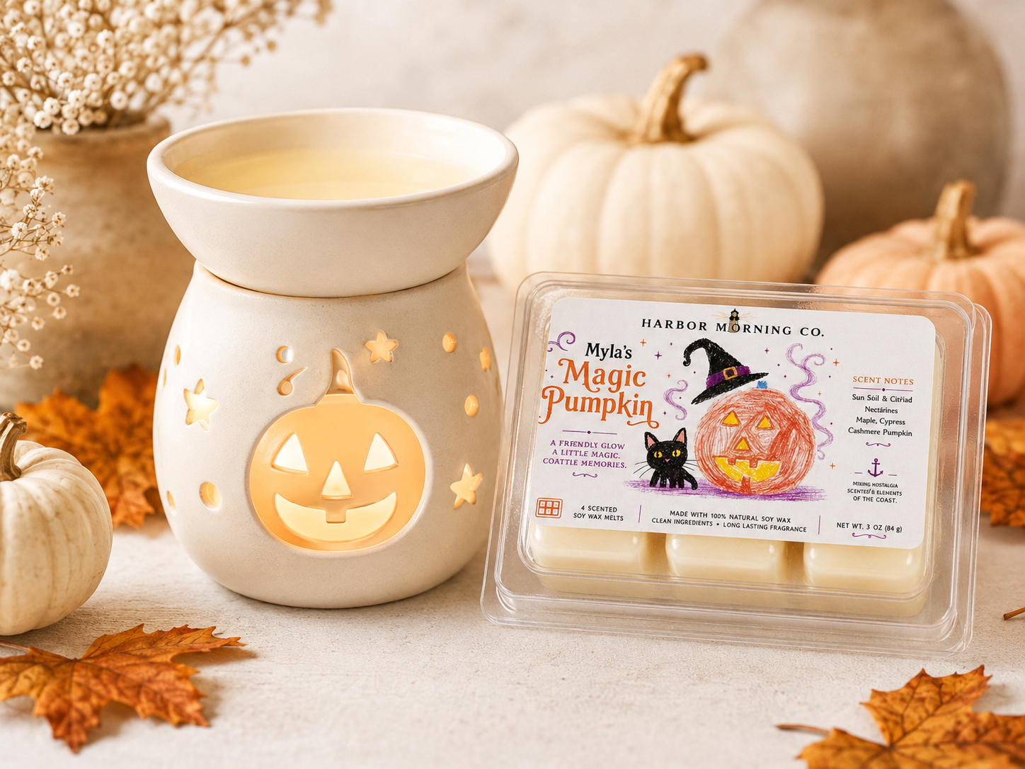 Myla's Magic Pumpkin coastal Halloween wax melt cubes