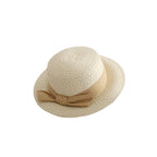 Bow Big Brim Straw Bucket Hat Sweet Beach