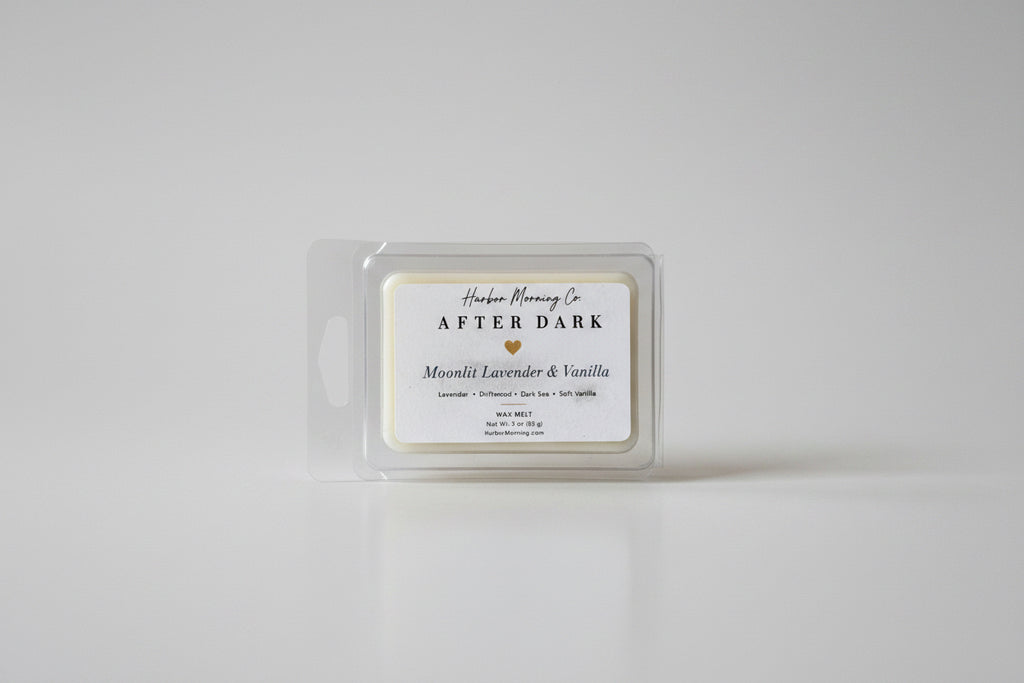 Moonlit Lavender and Vanilla scented wax melts by Harbor Morning Co.