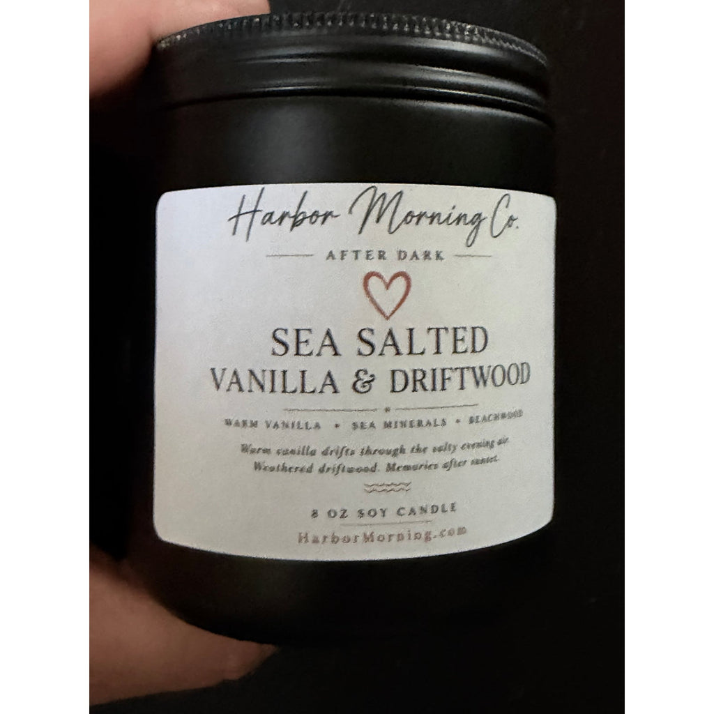 Harbor Morning Co. Sea Salted Vanilla & Driftwood 8 oz soy candle
