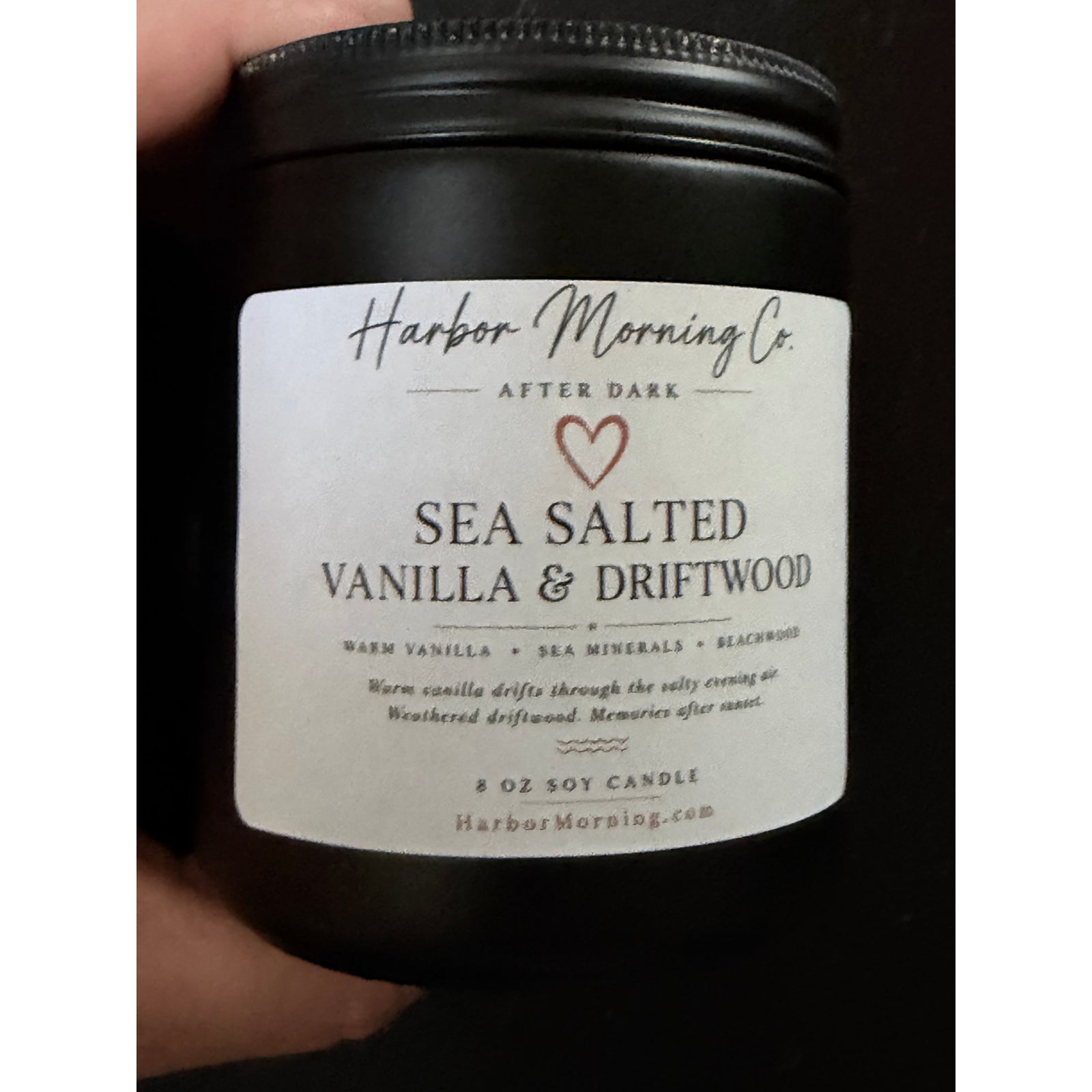 Harbor Morning Co. Sea Salted Vanilla & Driftwood 8 oz soy candle