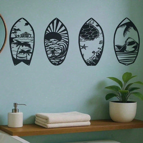 4 Piece Metal Coastal Beach House Decor