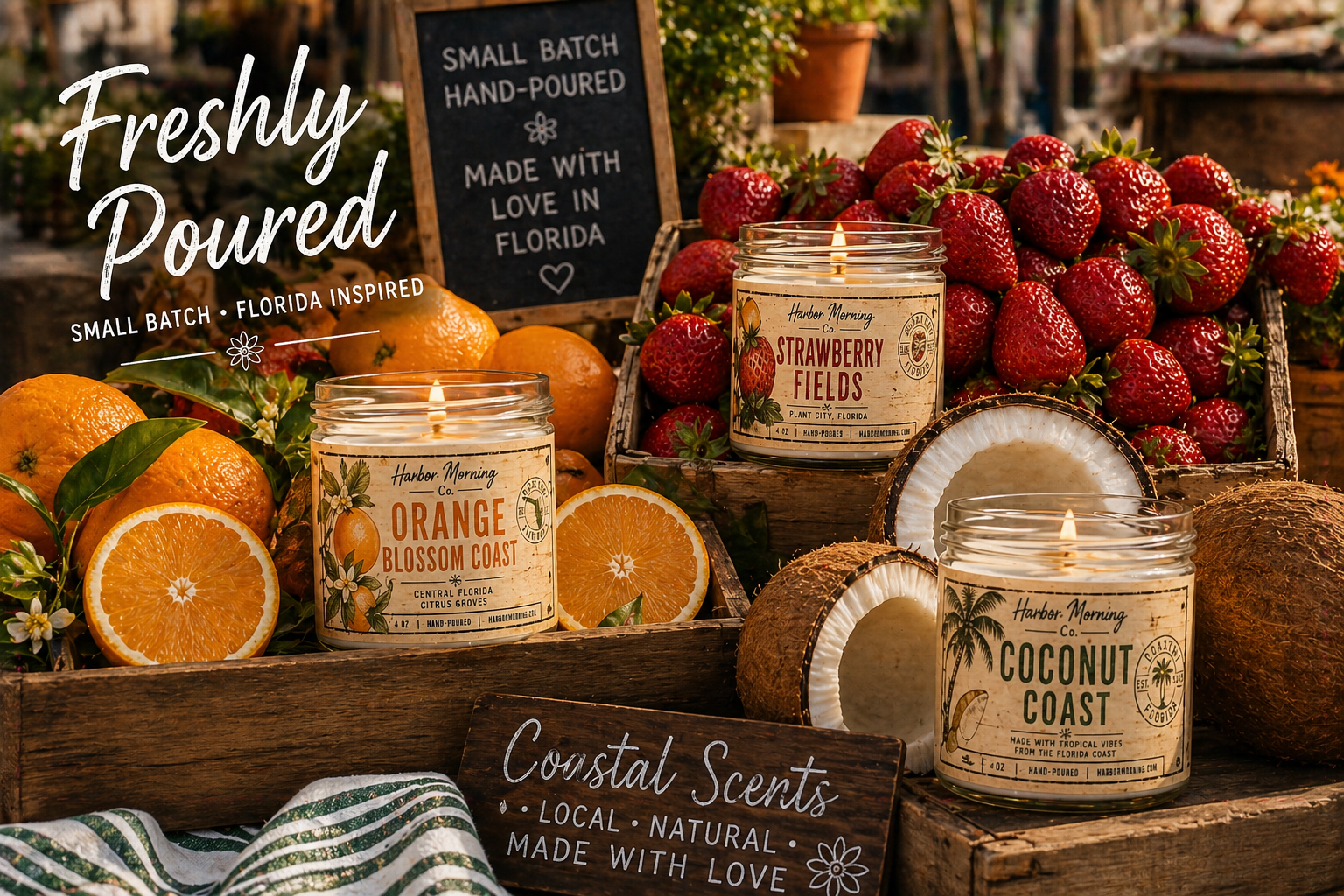 Strawberry Fields Candle – Sweet Berry Scent | 4 oz Hand-Poured Soy Candle