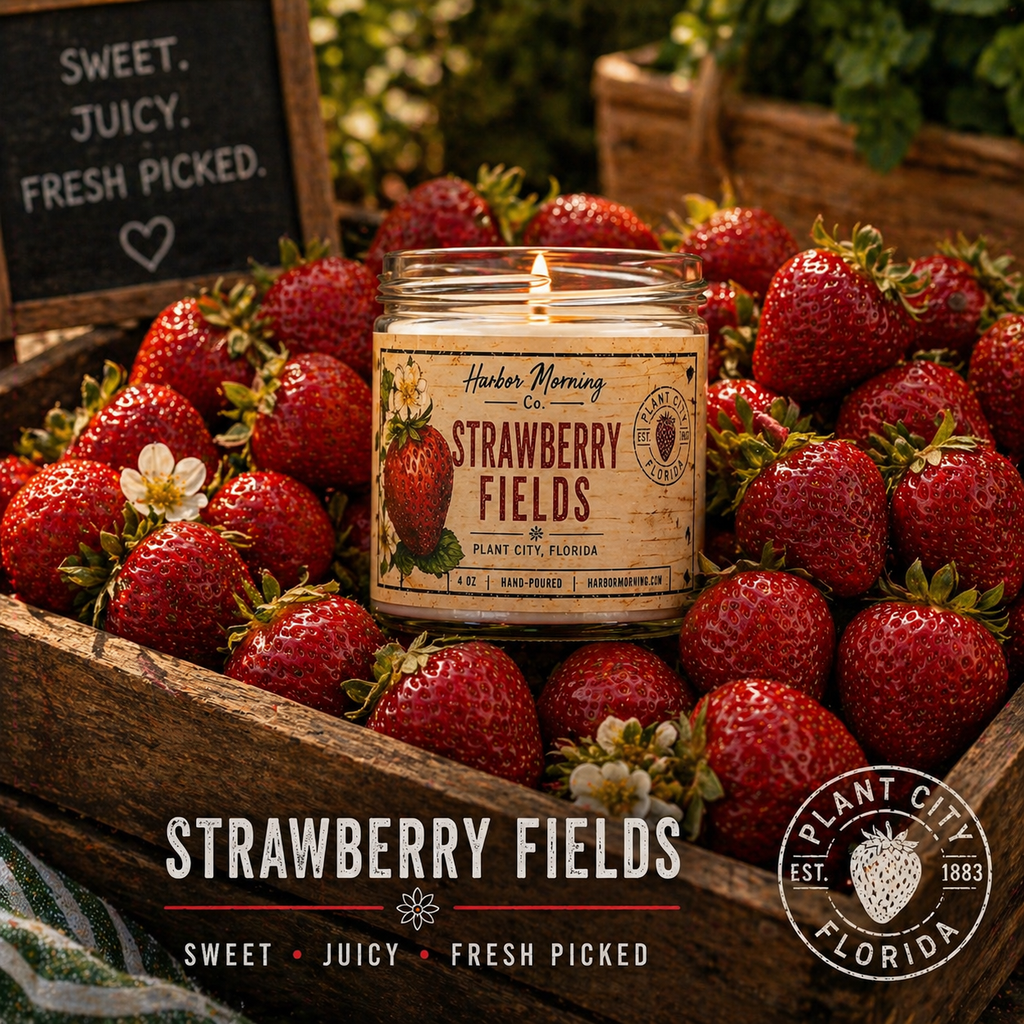 Strawberry Fields Candle – Sweet Berry Scent | 4 oz Hand-Poured Soy Candle