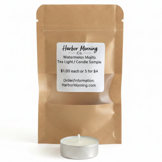 Harbor Morning Co. Watermelon Mojito tealight candle sample