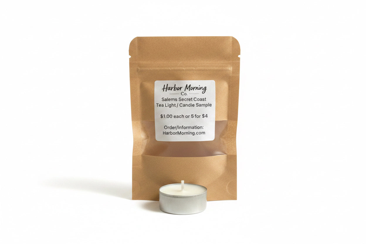 Salem's Secret Coast tealight candle by Harbor Morning Co.