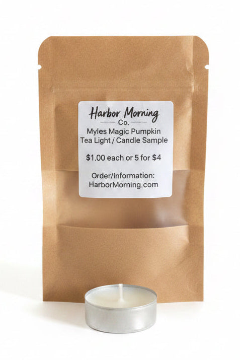 Myla's Magic Pumpkin tealight candle by Harbor Morning Co.