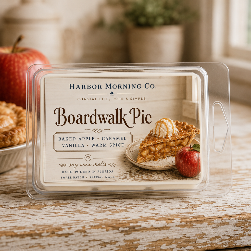 Boardwalk Pie wax melts by Harbor Morning Co.