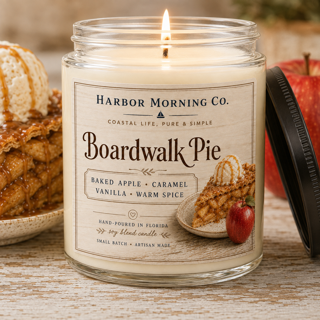 Boardwalk Pie 8 oz hand-poured soy candle primary product image