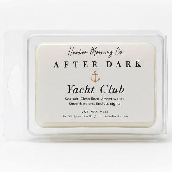 Yacht Club After Dark scented soy wax melts by Harbor Morning Co.