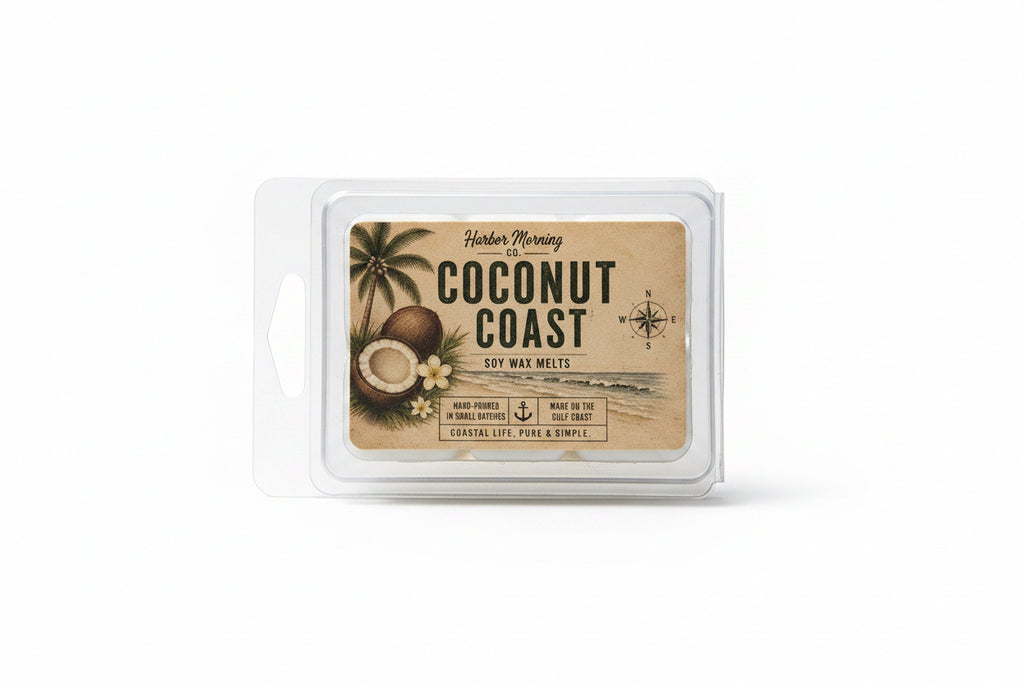 Coconut Coast scented wax melts by Harbor Morning Co.