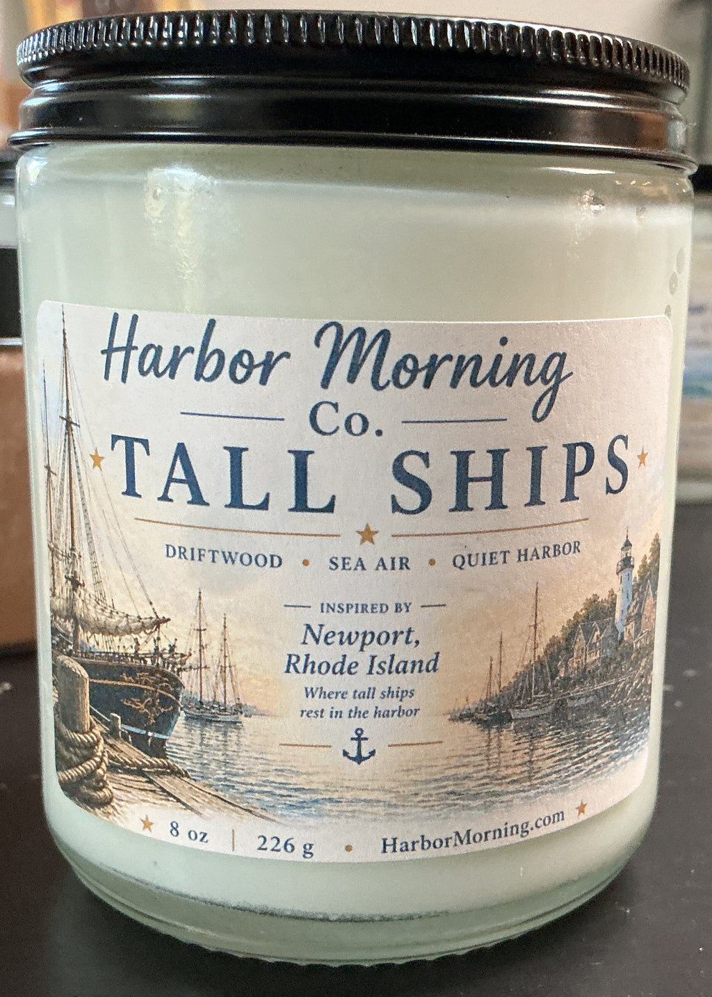 Tall Ships 8 oz soy candle by Harbor Morning Co.