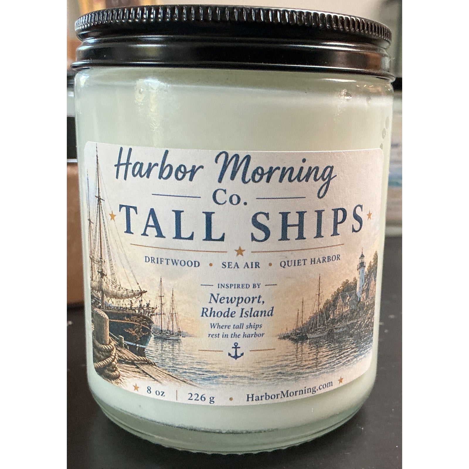 Tall Ships 8 oz soy candle by Harbor Morning Co.