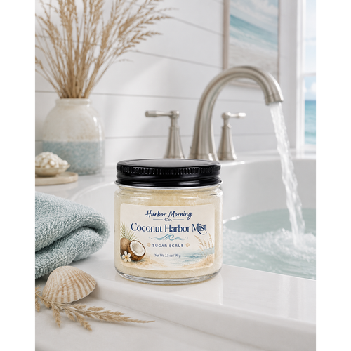 Beach Sunset travel-friendly coastal body scrub by Harbor Morning Co.