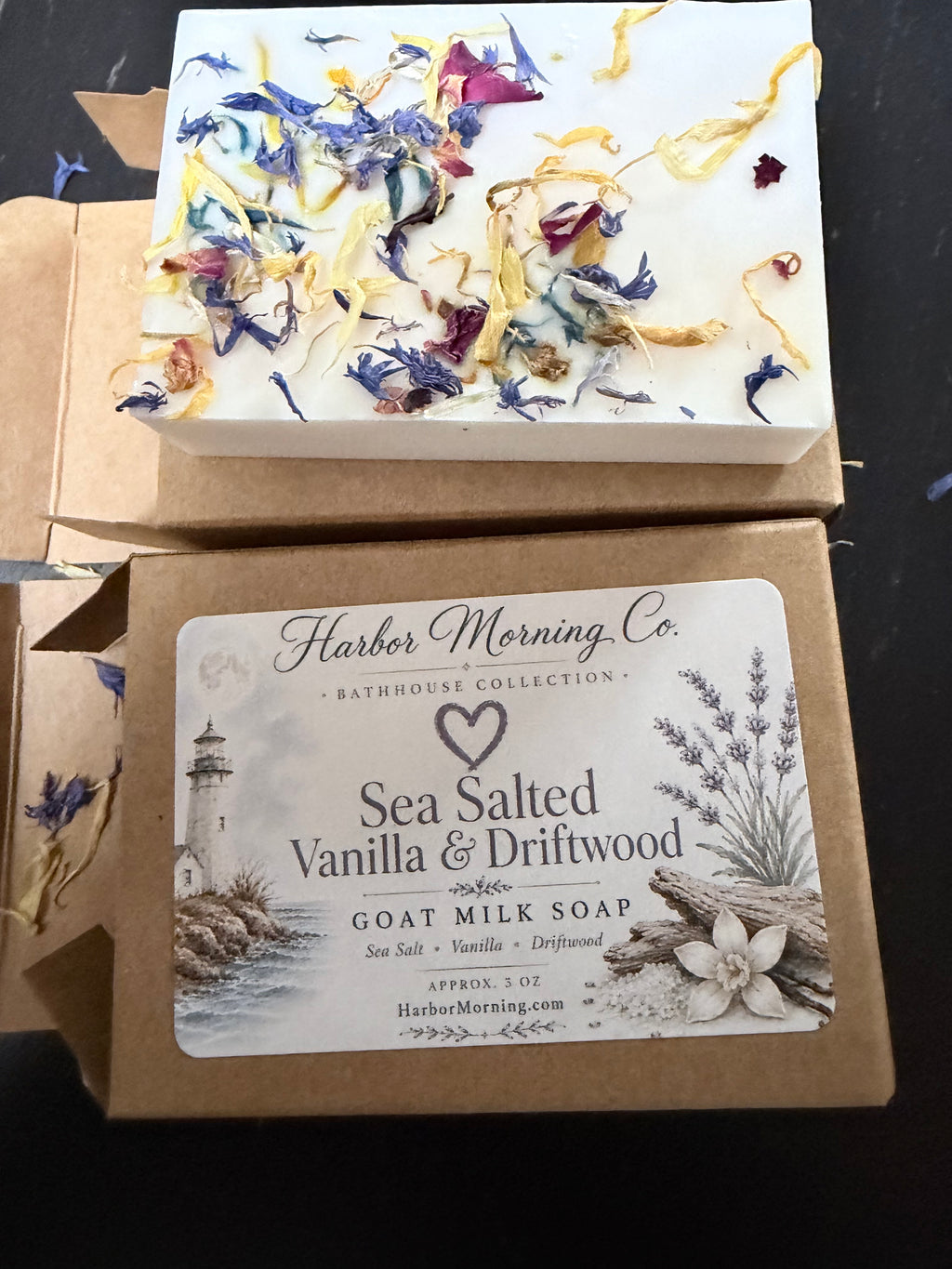 Sea Salted Vanilla & Driftwood | Goat Milk Soap | Ocean Air, Driftwood & Soft Vanilla | Handmade by Harbor Morning Co.