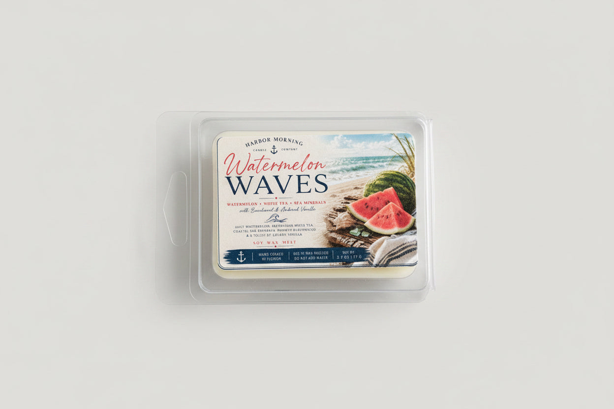 Watermelon Waves scented soy wax melts by Harbor Morning Co.