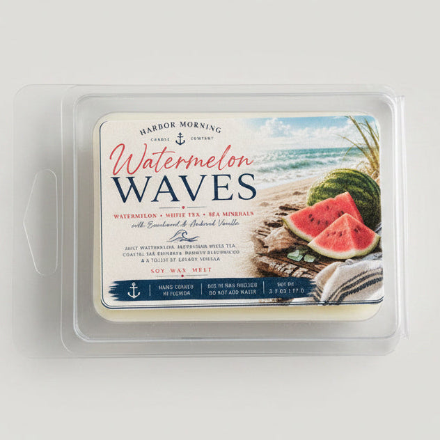 Watermelon Waves scented soy wax melts by Harbor Morning Co.