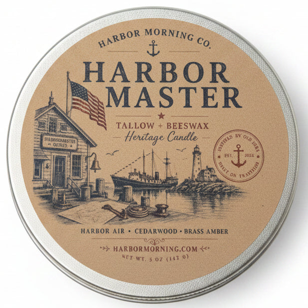 Harbor Master tallow and beeswax heritage candle by Harbor Morning Co.