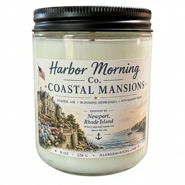 Coastal Mansions 8 oz soy candle by Harbor Morning Co.