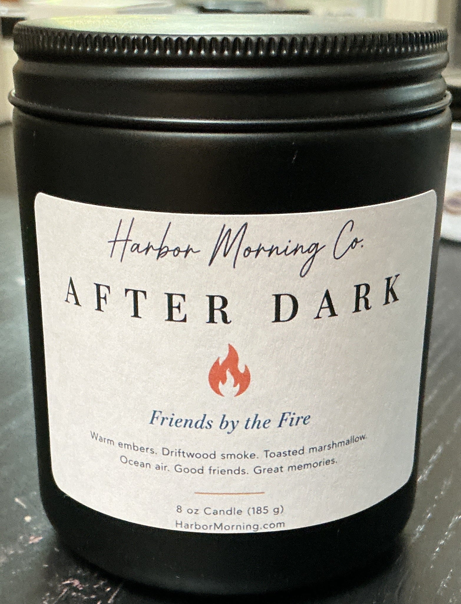 Friends by the fire 8oz soy wax candle