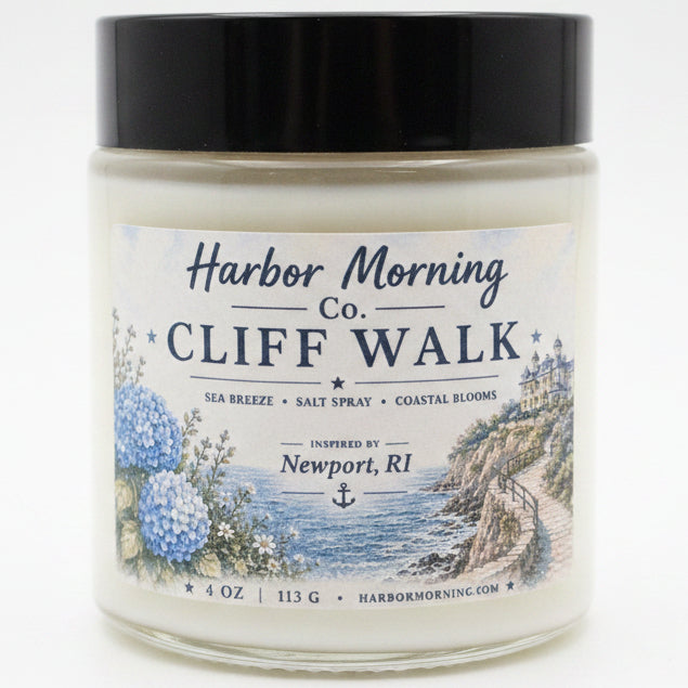 Cliff Walk 4 oz coastal soy candle inspired by Newport, Rhode Island