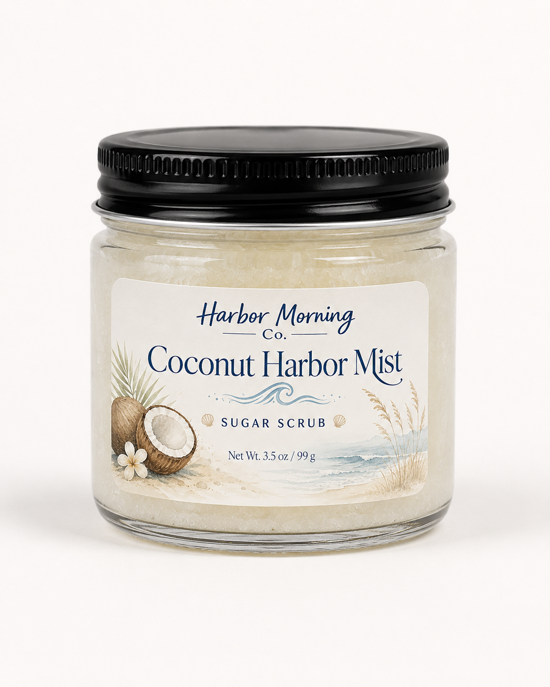 Coconut Harbor Mist Sugar Scrub | Travel-Friendly Coastal Body Scrub