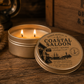 Coastal Saloon tallow and beeswax heritage candle with lantern and rope