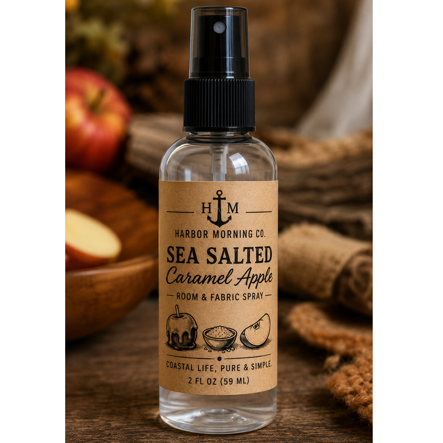 Sea Salted Caramel Apple room & fabric spray by Harbor Morning Co.