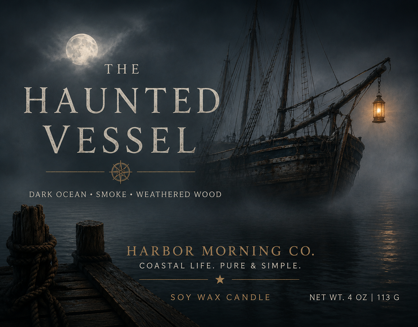 The Haunted Vessel | Hand-Poured Coastal 4oz Soy Candle