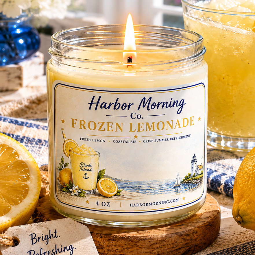 Frozen Lemonade 4 oz soy candle with bright citrus scent