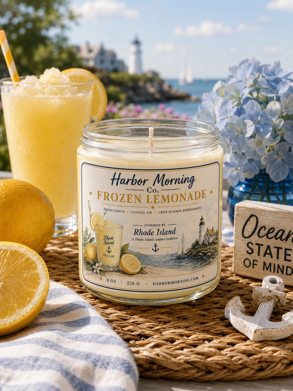 Frozen Lemonade 8 oz Candle | Rhode Island Summer Citrus Soy Candle