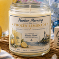 Frozen Lemonade 8 oz soy candle with bright citrus fragrance by Harbor Morning Co.