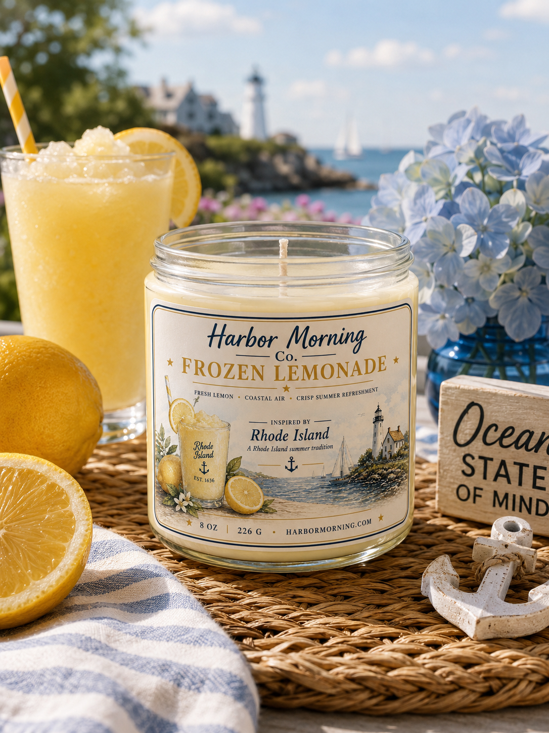 Frozen Lemonade 8 oz Candle | Rhode Island Summer Citrus Soy Candle