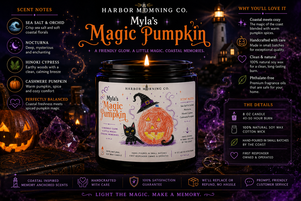 Myla’s Magic Pumpkin | Coastal Halloween Soy Candle | 8oz