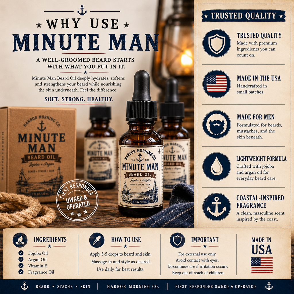 Minute Man Beard Oil | Jojoba & Argan Beard Oil for Men