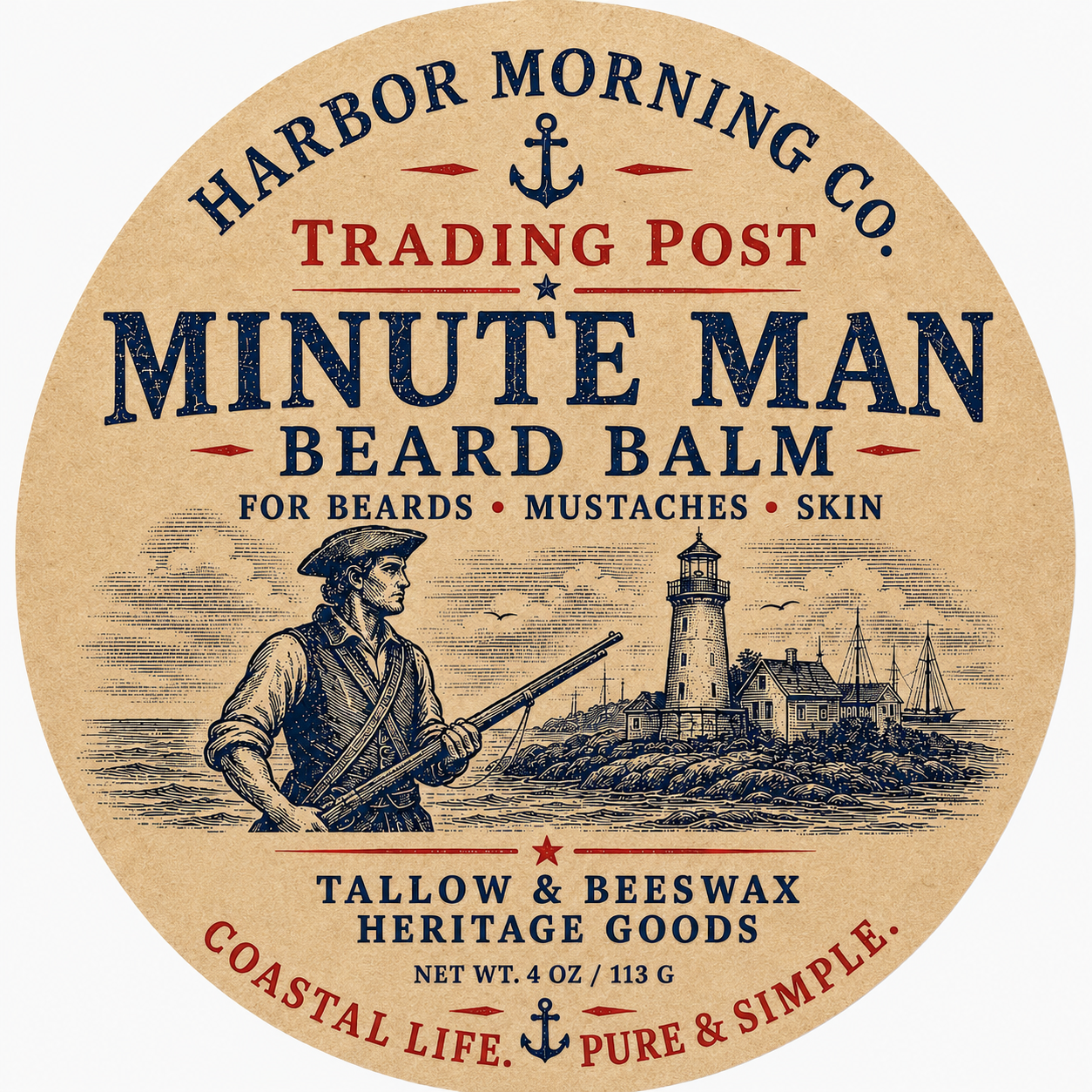 Minute Man Beard Balm | Tallow & Beeswax Heritage Grooming Balm