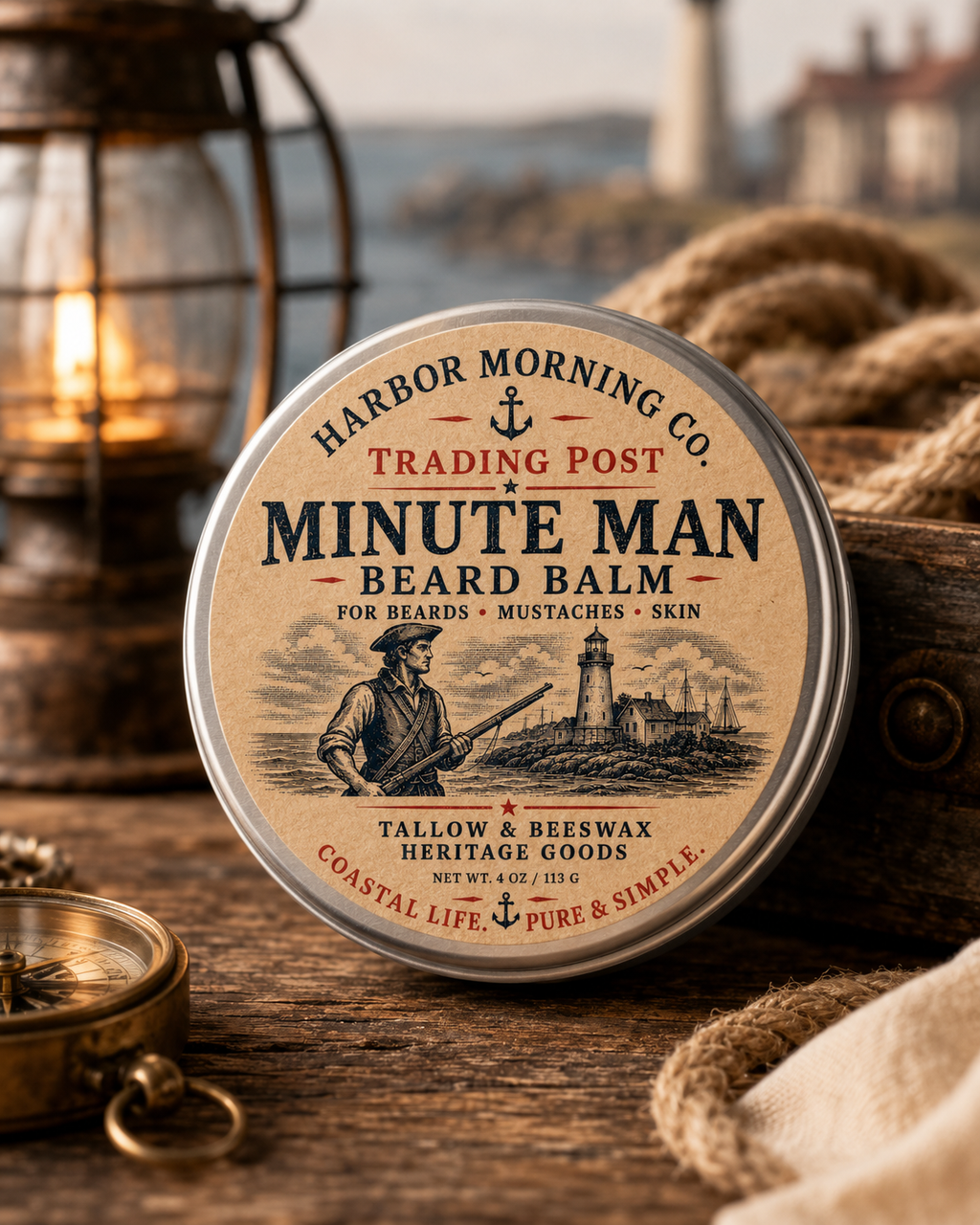 Minute Man Beard Balm | Tallow & Beeswax Heritage Grooming Balm