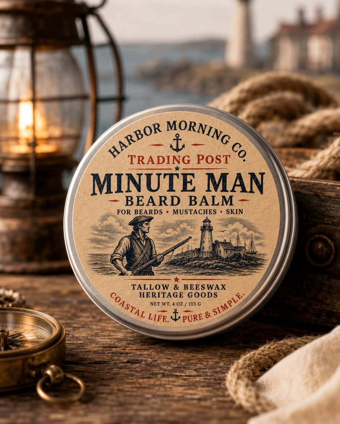 Minute Man Beard Balm | Tallow & Beeswax Heritage Grooming Balm