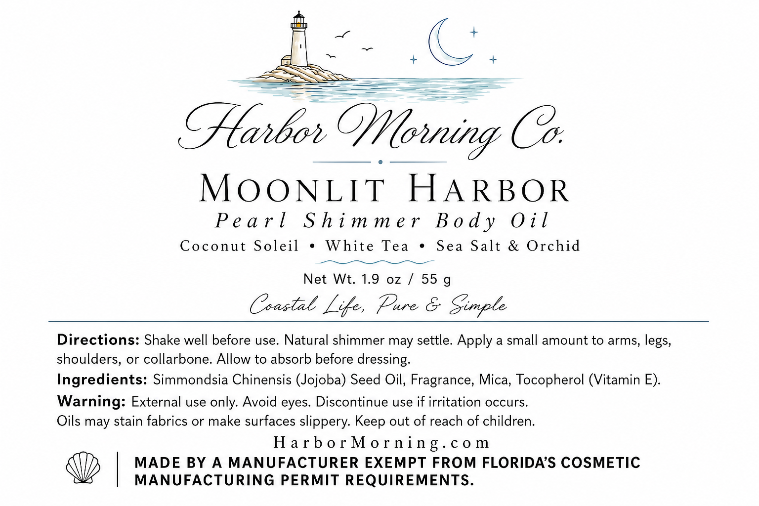 Moonlit Harbor Pearl Shimmer Body Oil