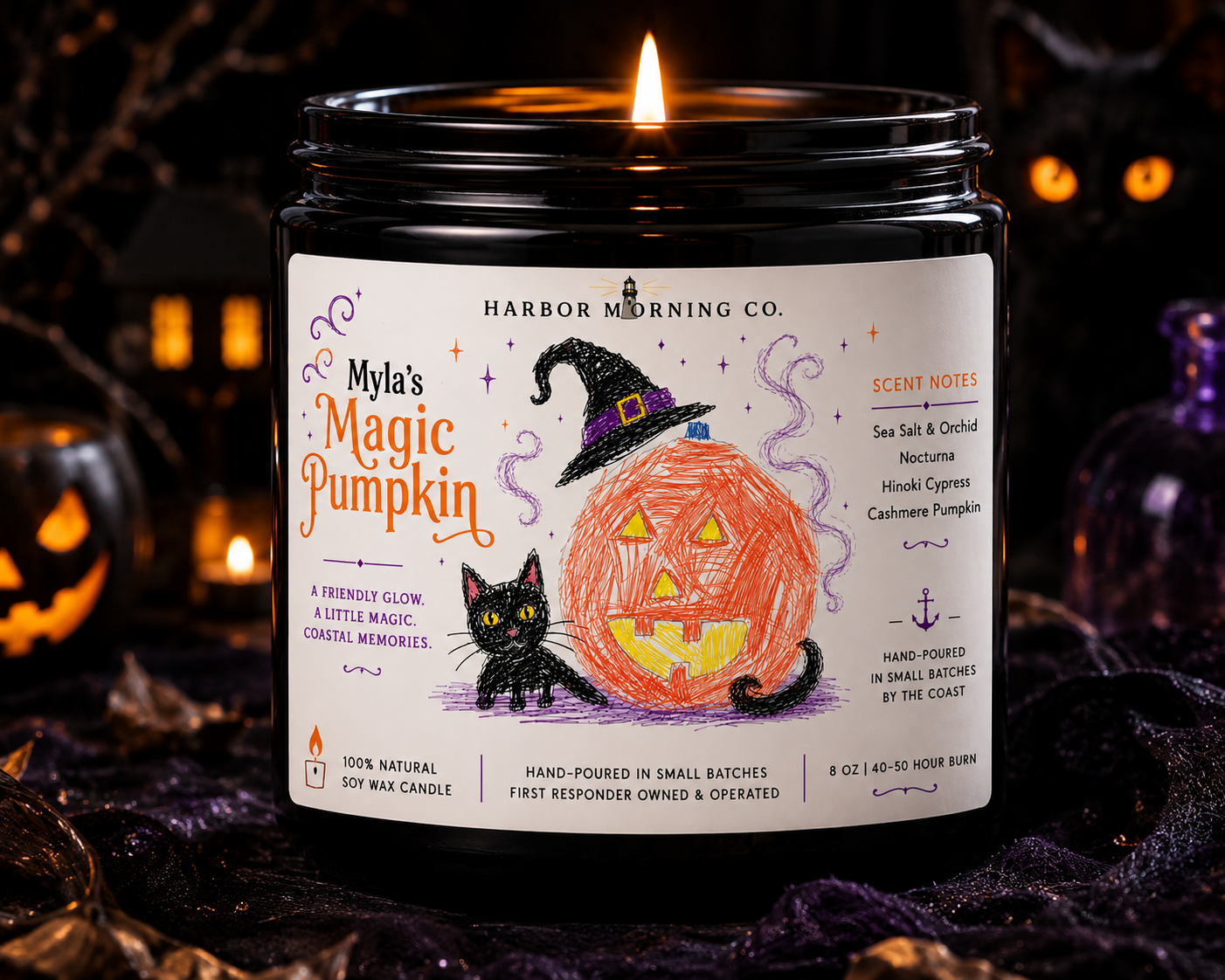 Myla’s Magic Pumpkin | Coastal Halloween Soy Candle | 8oz