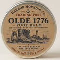 Olde 1776 Trading Post foot balm lid and label detail