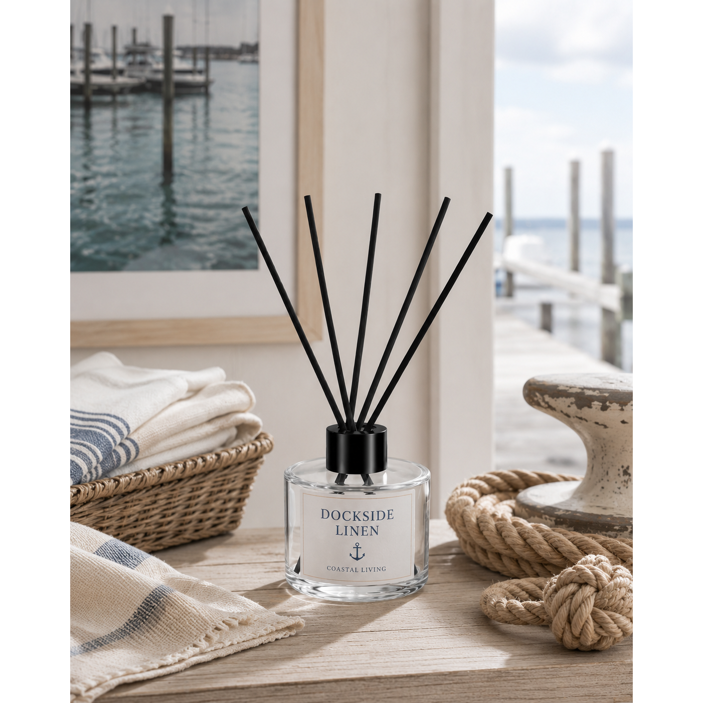 Dockside Linen reed diffuser by Harbor Morning Co.