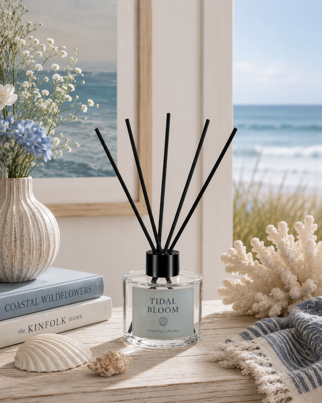 Tidal Bloom reed diffuser by Harbor Morning Co.