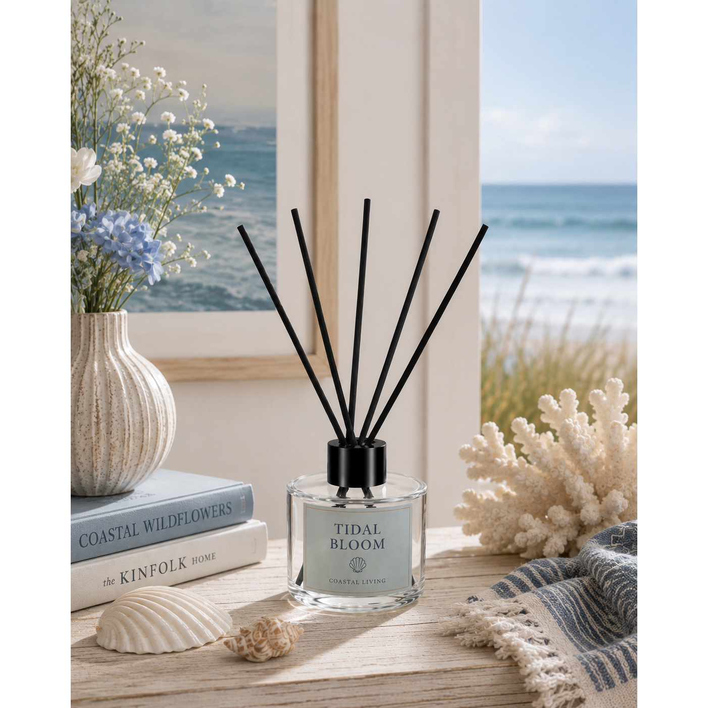 Tidal Bloom reed diffuser by Harbor Morning Co.