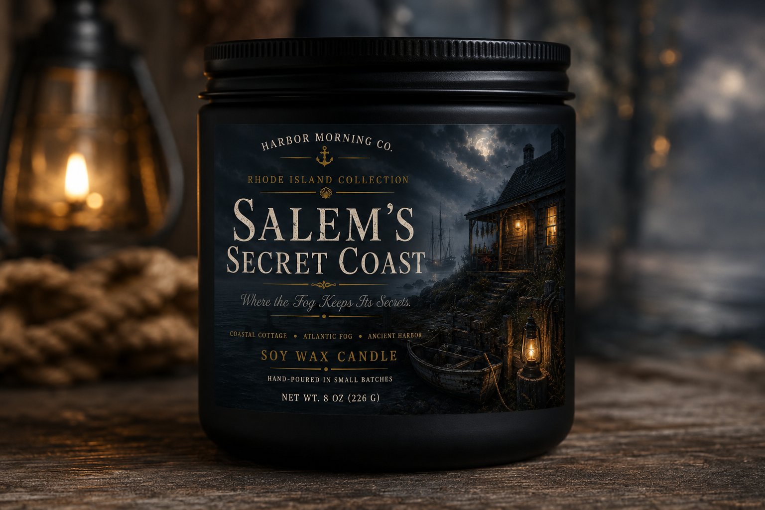 Salem's Secret Coast | Hand-Poured Coastal 8oz Soy Candle