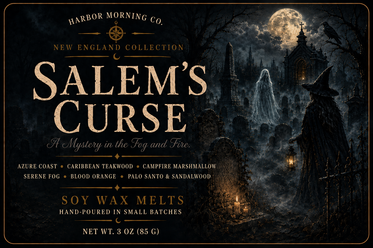 Salem's Curse scented wax melts by Harbor Morning Co.