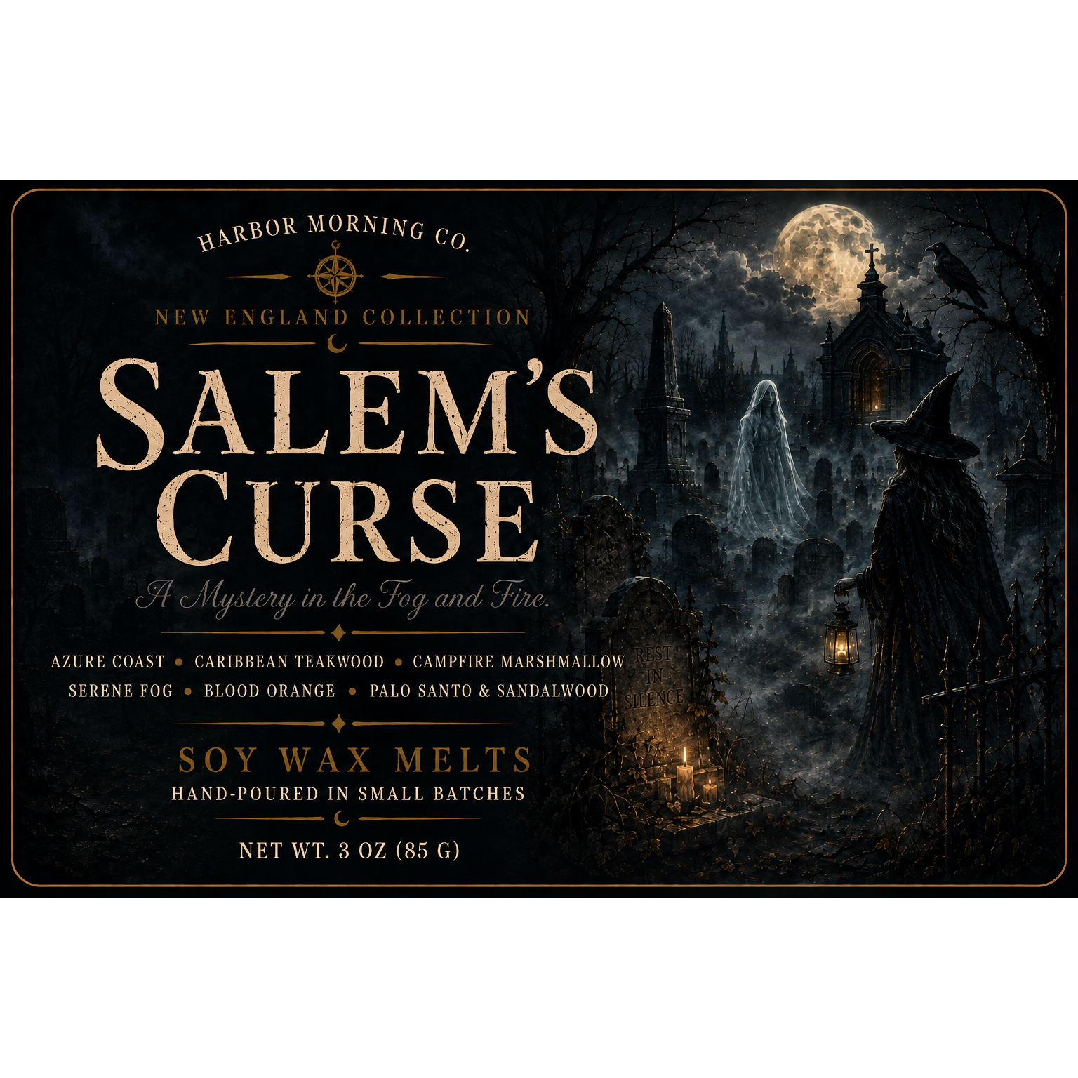 Salem's Curse scented wax melts by Harbor Morning Co.